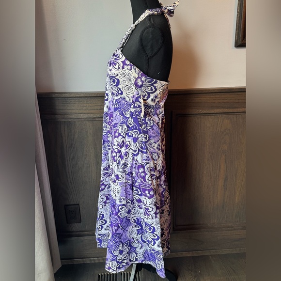 Dressbarn Purple and White Halter Floral Dress NWT 8 - Picture 3 of 8